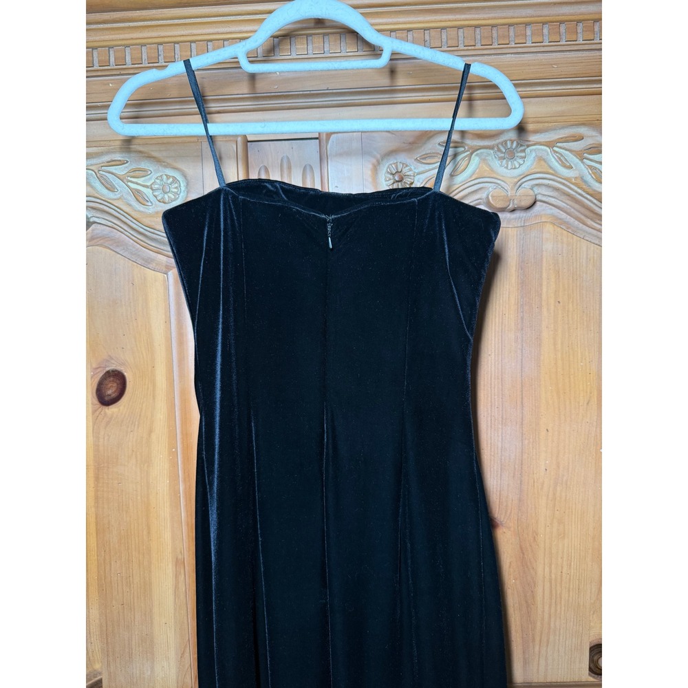 Marie St Claire Black Velvet Evening Gown Boned Corset Dress Size 4 Vintage - Picture 12 of 16